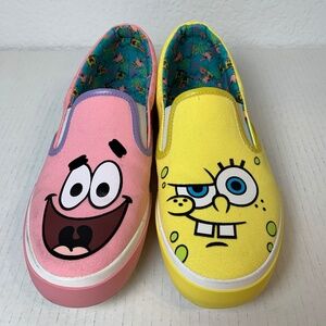 Ground Up Spongebob Squarepants Shoes Adult 8.5 Unisex Slip On Canvas Sneaker